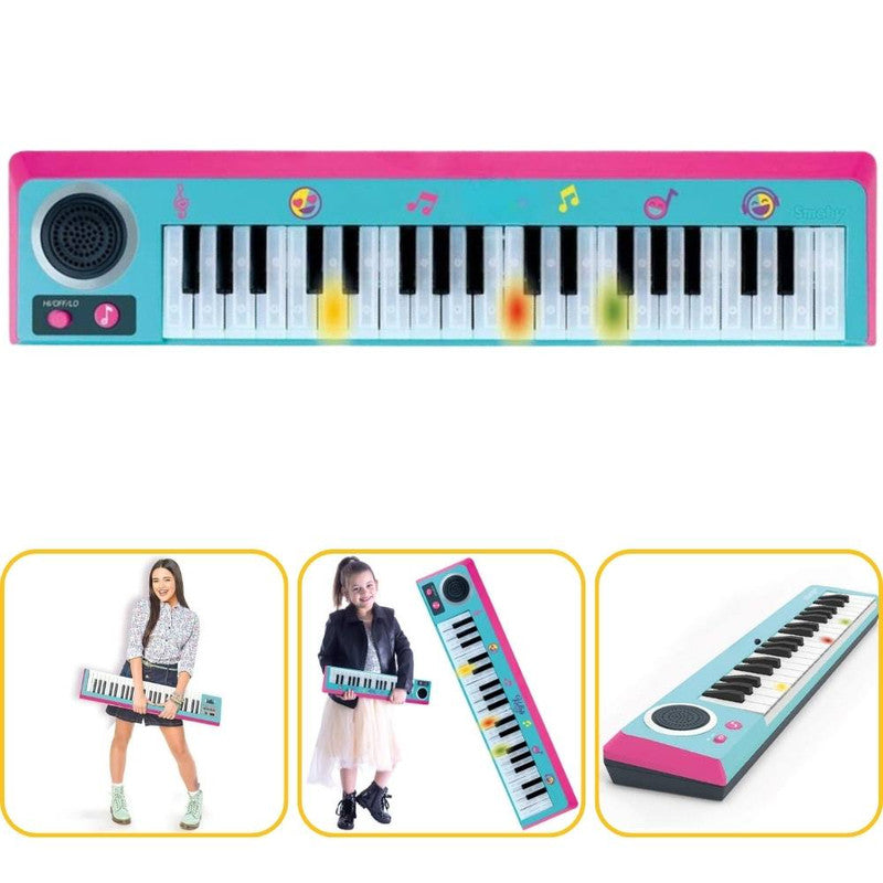 Orga Electronica pentru Copii cu 37 taste, Melodii, Difuzor, Luminite, si Proiector Disco LED cu Telecomanda, Senzori de Sunet si 7 moduri de iluminare