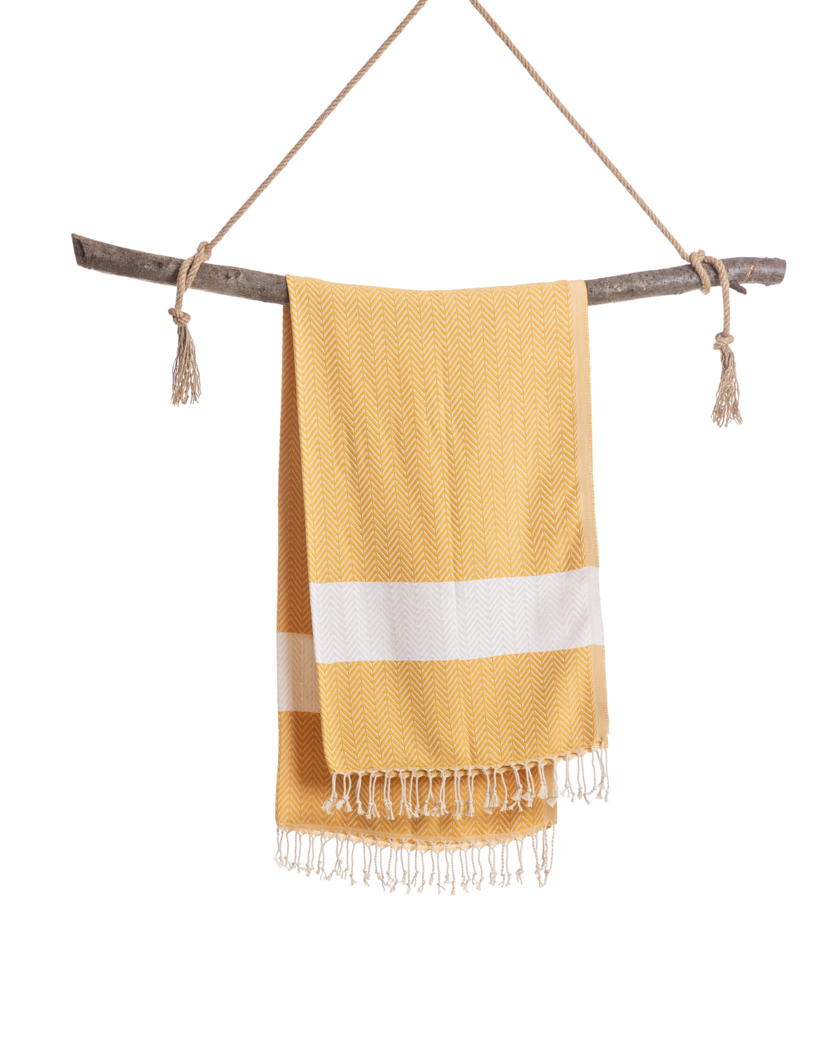 ZAYA Hammam Towel, Beach Towel, Pestemal - Mustard / White-2