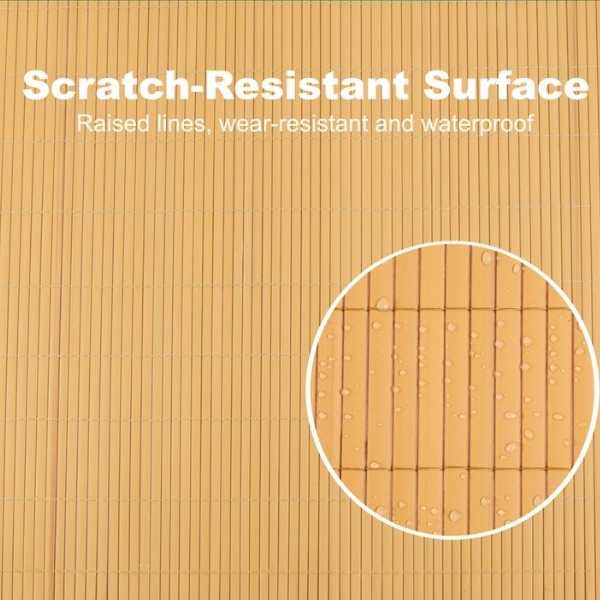 Paravan Decorativ Mercaton din PVC, Imitatie Bambus Natural, pentru Delimitare Spatii Exterioare, Rezistent UV, 1300 g/m2, 3 x 1 m, Maro