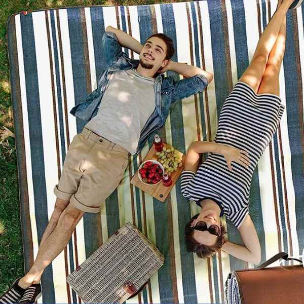 Patura Mercaton pentru Picnic sau Plaja, Pliabila Model Geanta, Impermeabila, Oxford, 200 x 145 cm, Albastru