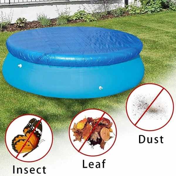 Prelata Universala Mercaton, pentru Acoperire Piscine Gonflabile Rotunde cu Diametru 244 cm, Material PVC, Impermeabila, Albastru