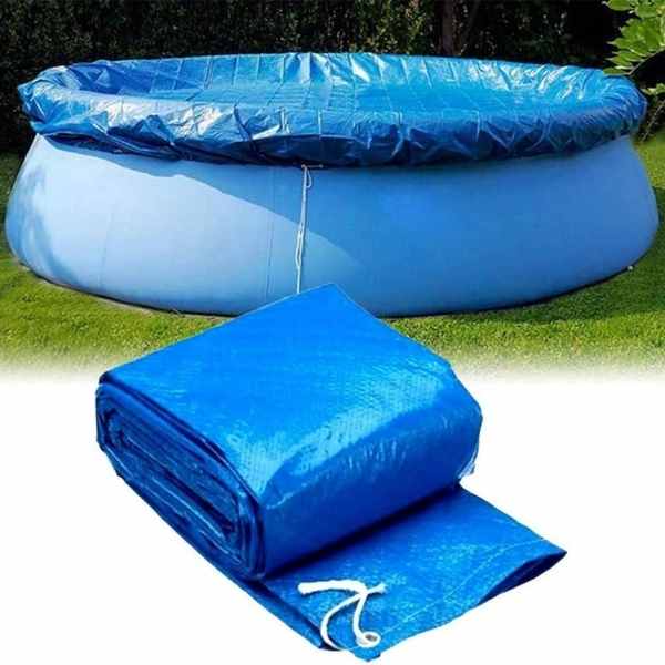 Prelata Universala Mercaton, pentru Acoperire Piscine Gonflabile Rotunde cu Diametru 244 cm, Material PVC, Impermeabila, Albastru