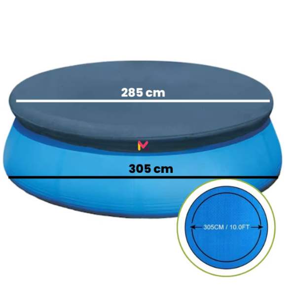 Prelata Universala, Mercaton pentru Acoperire Piscine Rotunde cu Diametru 305 cm, Material PVC, Impermeabila, Blue