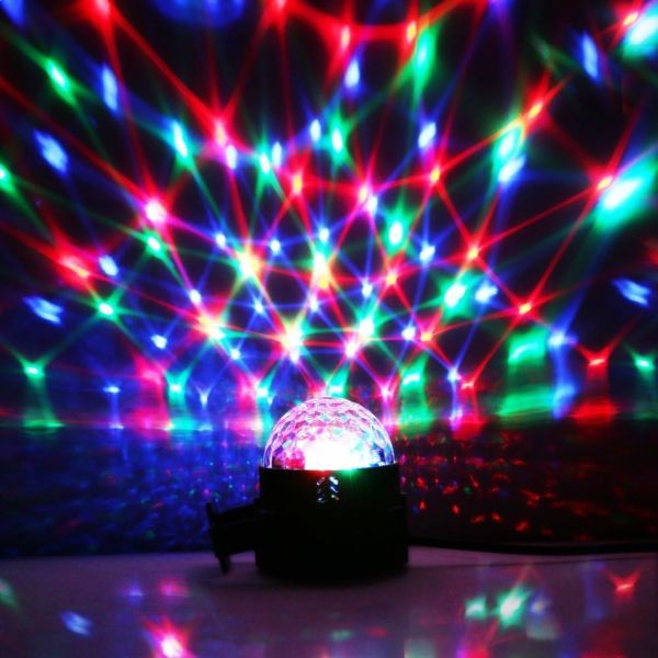 Proiector Disco LED Mercaton, RGB, Senzori de Sunet, 7 Moduri de iluminare, 9 x 8,5 cm