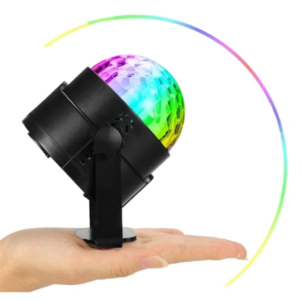 Proiector Disco LED Mercaton, RGB, Senzori de Sunet, 7 Moduri de iluminare, 9 x 8,5 cm