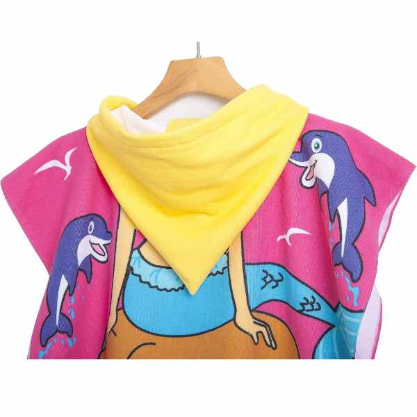 Prosop de Baie Mercaton, Pentru Copii, Tip Halat, din Microfibra, Model cu Sirena, 250 g/m², 58 x 57 cm