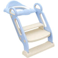 Reductor Pliabil cu Manere, Scara cu Trepte Anti-Derapante, Inaltator pentru WC, Perna Moale Detasabila si Impermeabila, PP Eco Frendly, 67.9 x 42.8 x 51.5 cm, Albastru