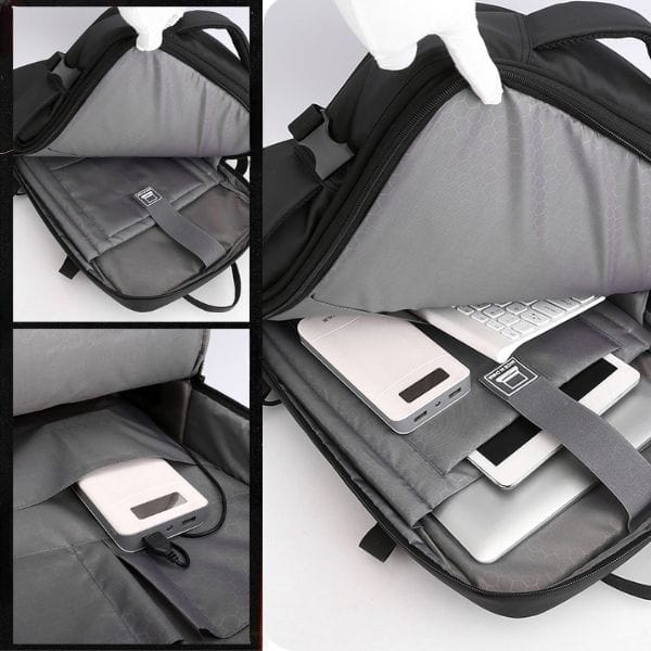 Rucsac extensibil Mercaton, compatibil cu laptop-uri pana la 17.3″, 29L – 39L, Port USB, Waterproof, Travel Size, Anti-Furt, Negru