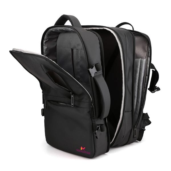 Rucsac extensibil Mercaton, compatibil cu laptop-uri pana la 17.3″, Port USB, Waterproof, Travel Size, Negru