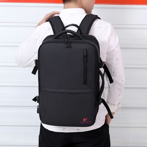 Rucsac extensibil Mercaton, compatibil cu laptop-uri pana la 17.3″, Port USB, Waterproof, Travel Size, Negru