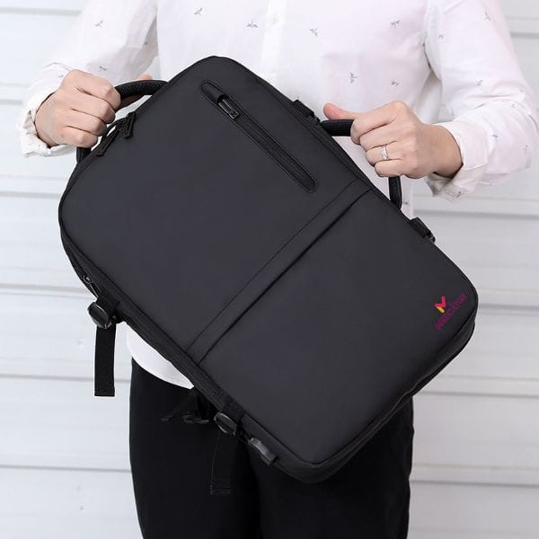 Rucsac extensibil Mercaton, compatibil cu laptop-uri pana la 17.3″, Port USB, Waterproof, Travel Size, Negru