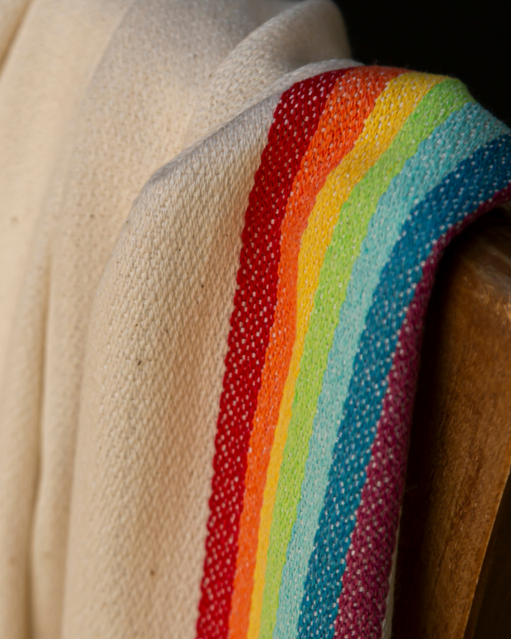 BAMBOO RAINBOW Beach Towel, Turkish Hammam Towel, Spa & Sauna Towel / Made of Bamboo and Cotton / Beige-4
