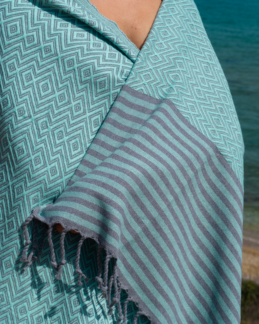 SAHARA Hammam Beach Towel, Spa Sauna Towel - Mint-1