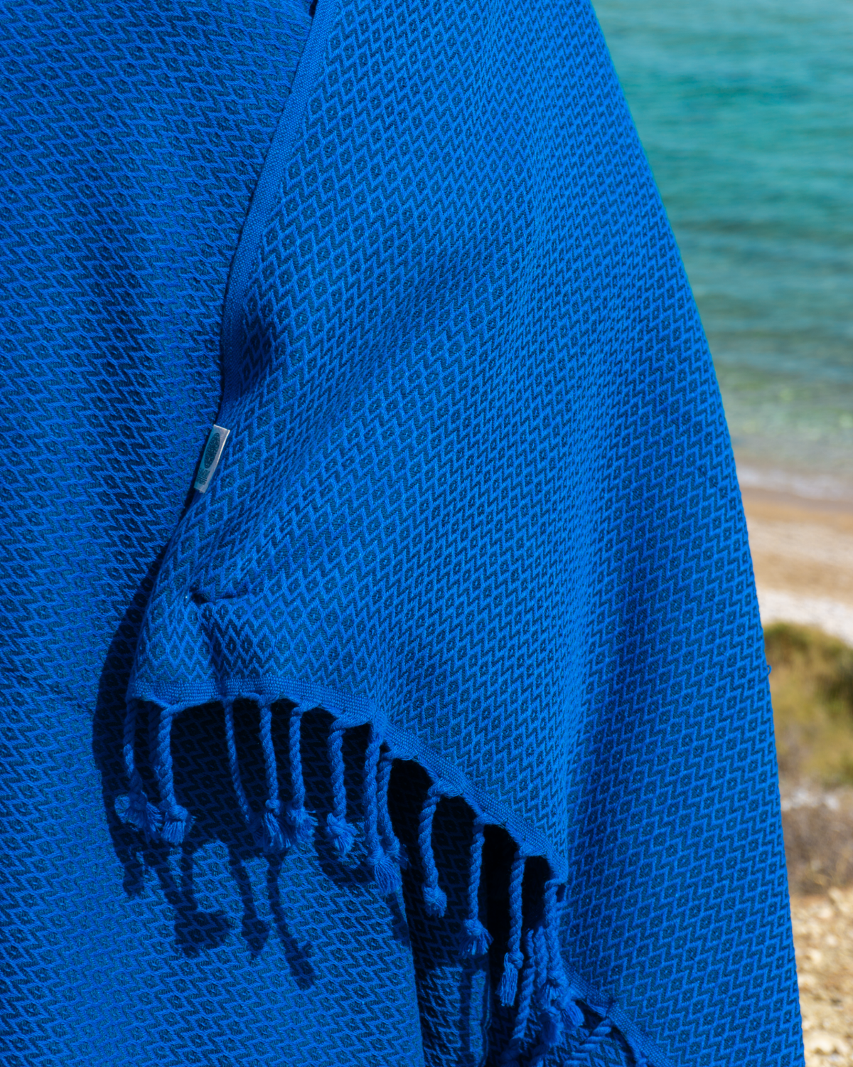 SAMOS Turkish Cotton Scarf Hammam Towel - Blue / Navy Blue-1
