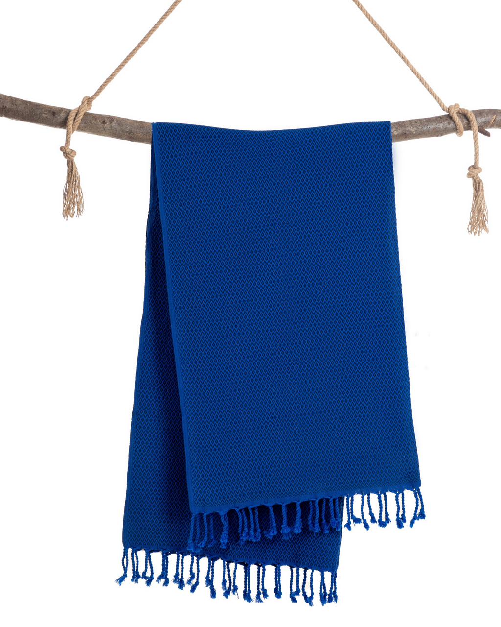 SAMOS Turkish Cotton Scarf Hammam Towel - Blue / Navy Blue-3