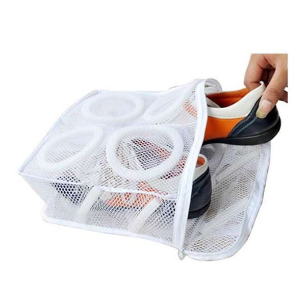 Saculet pentru spalarea si uscarea pantofilor ce necesita o protectie ridicata, Alb, 28 x 27 cm