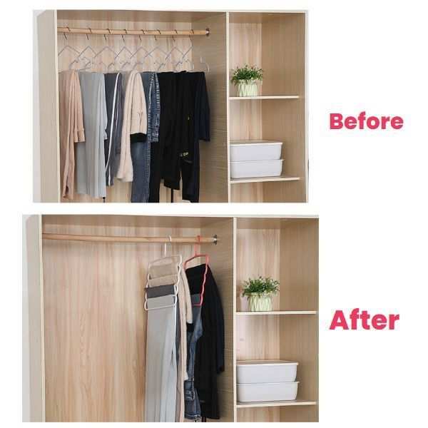 Set 10 Umerase Mercaton din Plastic, cu 5 Pozitii, Pentru Pantaloni, Fuste sau Cravate, 31 x 31 cm, Albastru
