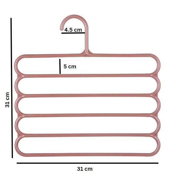Set 20 Umerase Mercaton din Plastic, cu 5 Pozitii, Pentru Pantaloni, Fuste sau Cravate, 31 x 31 cm, Maro
