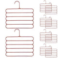 Set 10 Umerase Mercaton din Plastic, cu 5 Pozitii, Pentru Pantaloni, Fuste sau Cravate, 31 x 31 cm, Maro