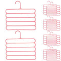 Set 10 Umerase Mercaton din Plastic, cu 5 Pozitii, Pentru Pantaloni, Fuste sau Cravate, 31 x 31 cm, Roz