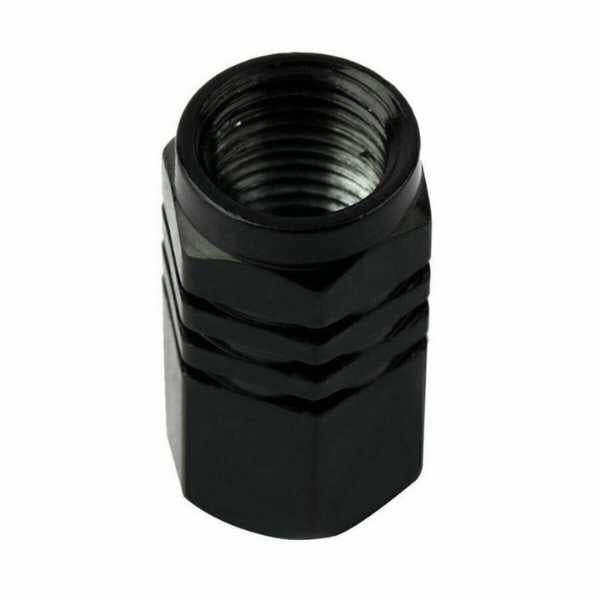 Set 12 Capace Hexagonale pentru Valva Auto, Aliaj Aluminiu, Lungime 1.8 cm, Negru