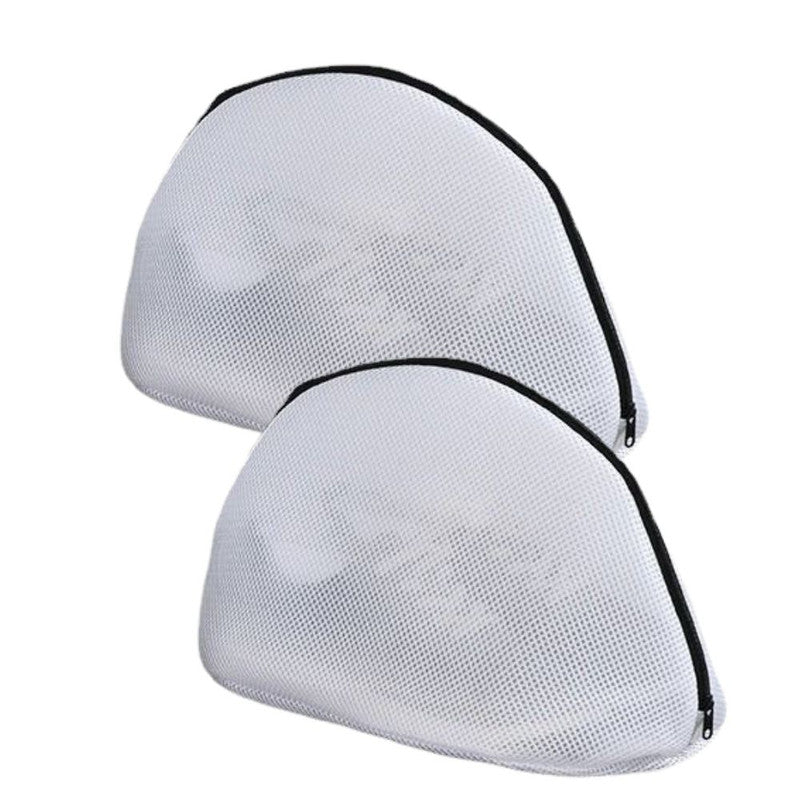 Set 2 Saculeti din poliester cu fermoar pentru spalarea si protejarea pantofilor si a hainelor de dimensiuni mici, 42 x 24 x 24 cm, Alb