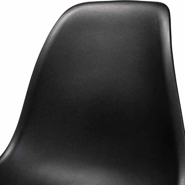 Set 2 Scaune Acerenza, Stil Scandinav cu Picioare din Lemn de Fag, Cadru Metalic, Sezut PP, Maxim 100 Kg, 40 x 50 x 77 cm, Negru