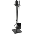 Set 4 Accesorii cu Suport pentru Semineu si Soba din Fier Forjat, 81 cm, Negru