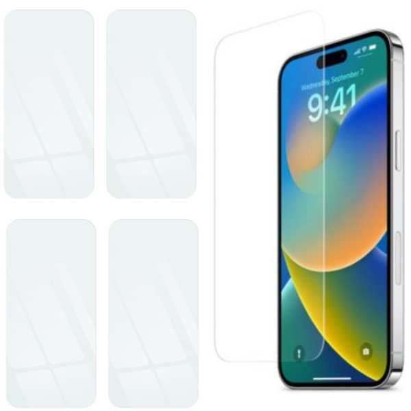 Set 5 Folii de Protectie Mercaton pentru Iphone 16 Pro, Grosime 0.3 mm, Clear View, Accessorii Montaj Incluse