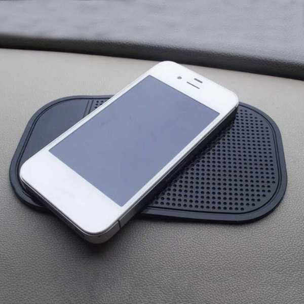 Set 5 Suporti Auto Mercaton, Antiderapanti din Silicon Cauciucat si Lipios pentru Chei sau Obiecte Mici, 13 x 7 cm, Negru