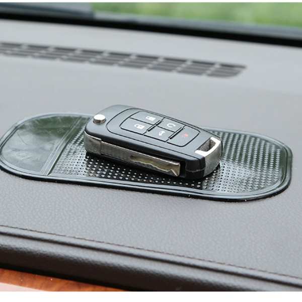Set 5 Suporti Auto Mercaton, Antiderapanti din Silicon Cauciucat si Lipios pentru Chei sau Obiecte Mici, 13 x 7 cm, Negru