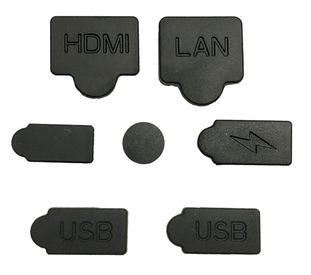 Set 7 capace din silicon pentru protectie porturi consola PlayStation 5, Negru
