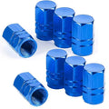 Set 8 Capace Hexagonale pentru Valva Auto, Aliaj Aluminiu, Lungime 1.8 cm, Albastru