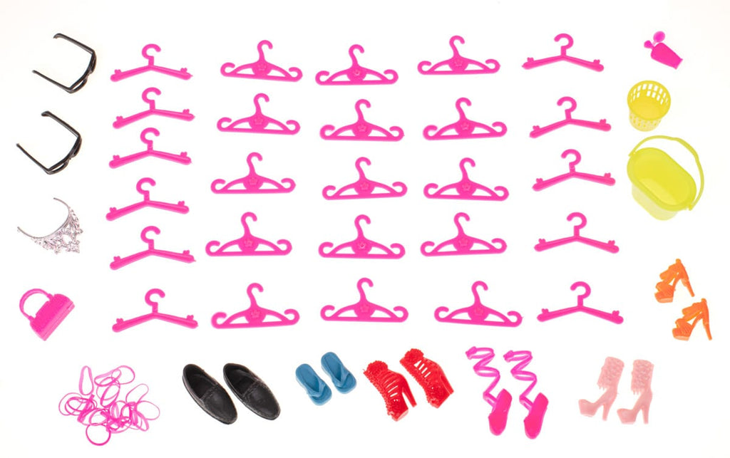 Set 85 haine si accesorii pentru papusi, 3 ani +, Multicolor