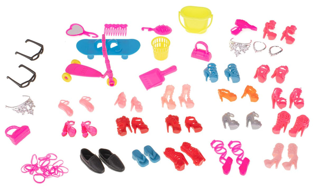 Set 85 haine si accesorii pentru papusi, 3 ani +, Multicolor