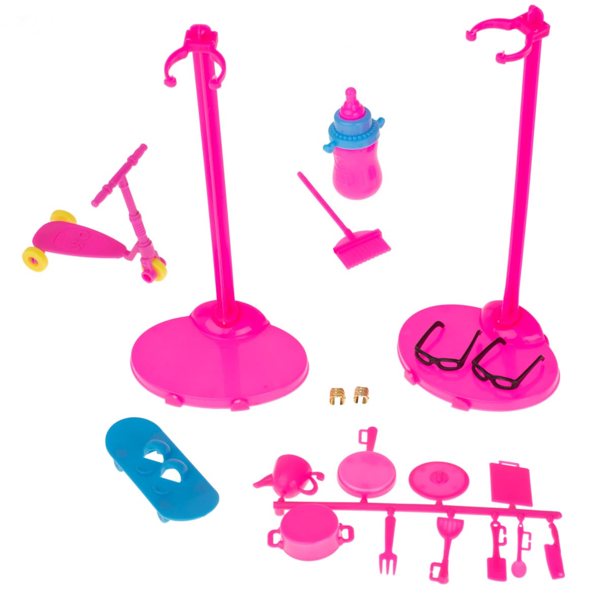 Set 85 haine si accesorii pentru papusi, 3 ani +, Multicolor