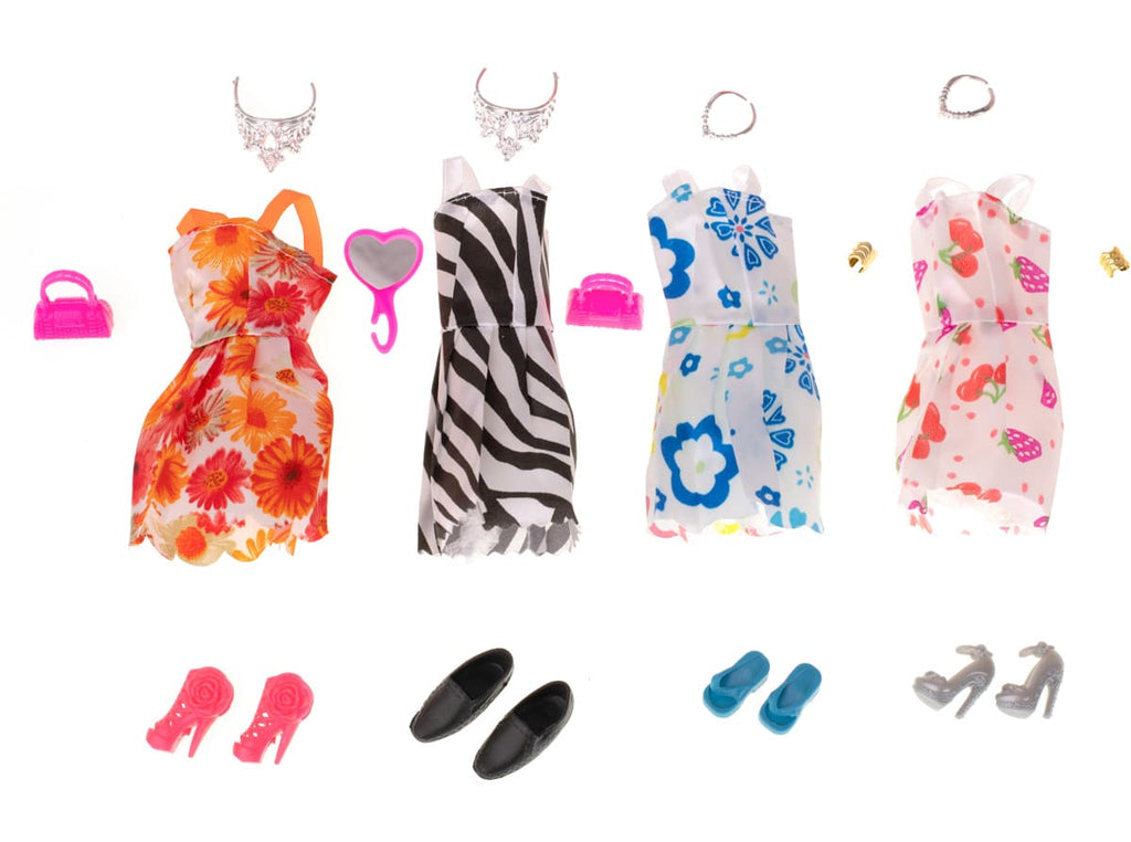 Set 85 haine si accesorii pentru papusi, 3 ani +, Multicolor