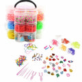 Set creativ pentru copii, 3000 piese, benzi de cauciuc, croșetate si elemente decorative pentru creare bratari si bijuterii colorate, 13 x 17 cm, Ani 6+, Multicolor