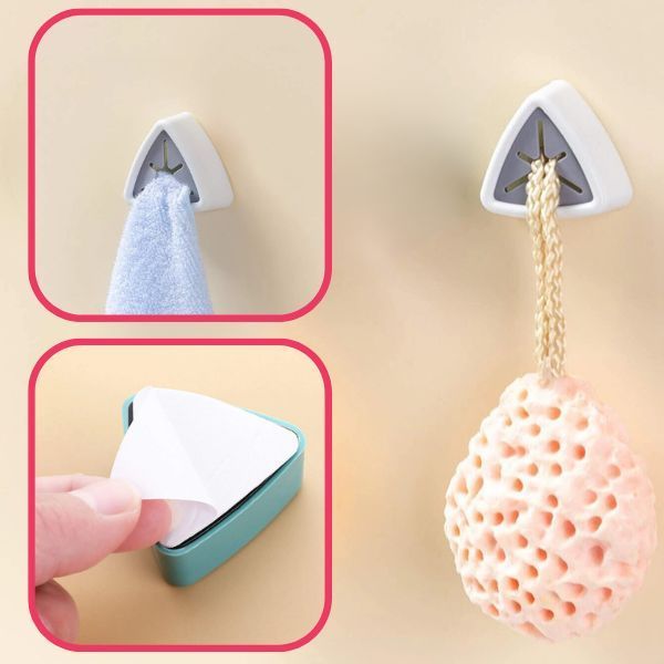 Suport Autoadeziv Mercaton pentru Prosoape, Plastic, Tip Agatatoare, Impermeabil, Sistem Push Free, Montaj pe Perete, 5 x 2.3 cm, Alb