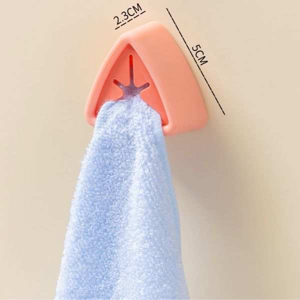 Suport Autoadeziv Mercaton pentru Prosoape, Plastic, Tip Agatatoare, Impermeabil, Sistem Push Free, Montaj pe Perete, 5 x 2.3 cm, Roz