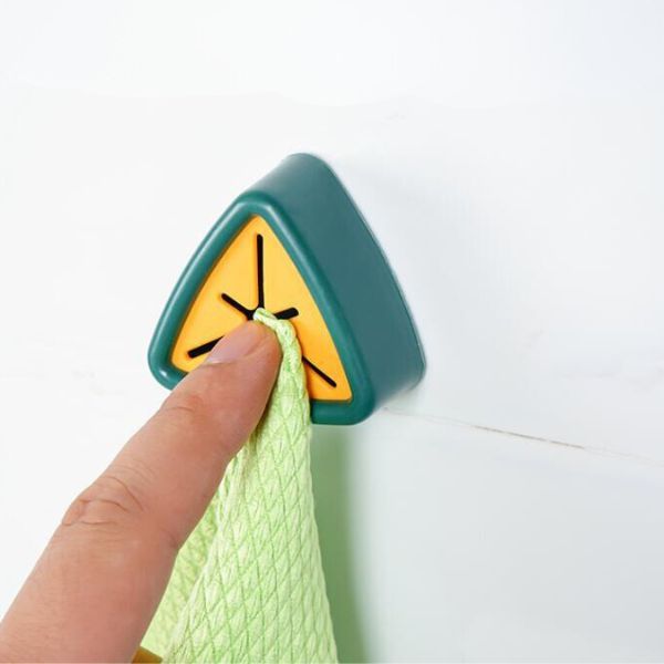 Suport Autoadeziv Mercaton pentru Prosoape, Plastic, Tip Agatatoare, Impermeabil, Sistem Push Free, Montaj pe Perete, 5 x 2.3 cm, Verde
