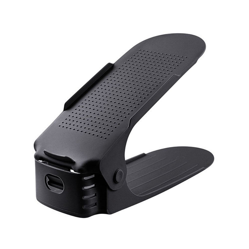 Suport antiderapant si ajustabil pentru depozitare o pereche de incaltaminte, PP, 6×25.5×11/17 cm, Negru