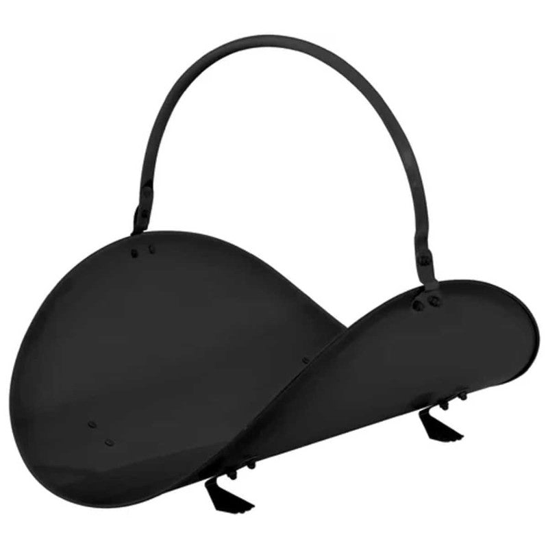 Suport de Depozitat Lemne, Pentru Semineu, Aliaj Forjat, 48 cm, Negru
