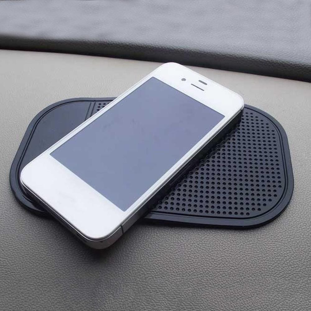 Suport universal din silicon cauciucat, antiderapant si lipicios pentru chei sau telefon, Negru, 13 X 7 cm