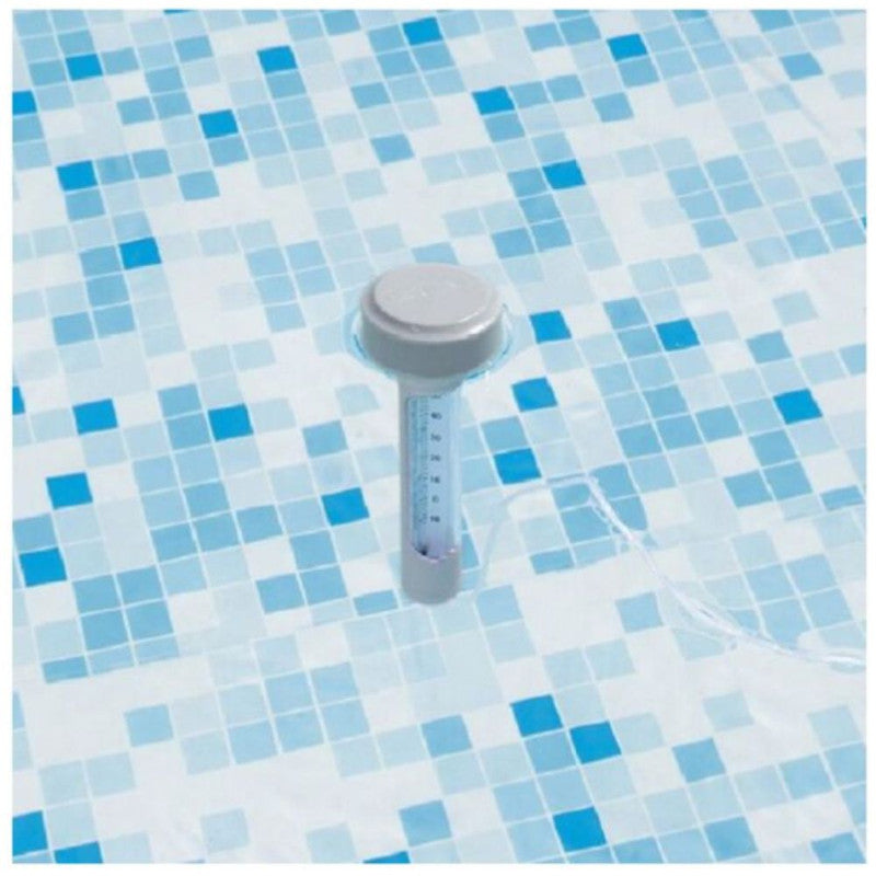 Termometru plutitor cu snur pentru masurarea temperaturii apei din piscine, 19 x 5 cm, Alb