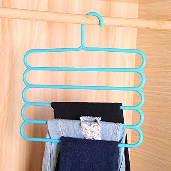 Umeras Mercaton din Plastic, Antiderapant si Multifunctional pentru Organizarea Hainelor, cu 5 Pozitii, 31×31 cm, Albastru