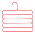 Umeras Mercaton din Plastic, Antiderapant si Multifunctional pentru Organizarea Hainelor, cu 5 Pozitii, 31×31 cm, Roz