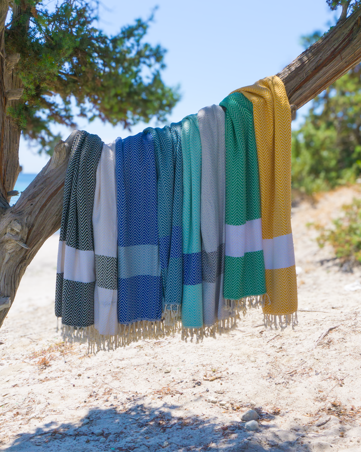ZAYA Hammam Towel, Beach Towel, Pestemal - Mint / Blue-3